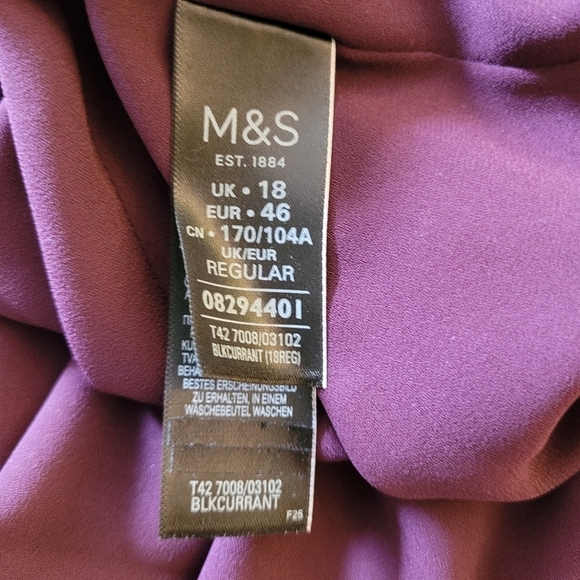 PURPLE M&S Marks and Spencers NWT Occasion Dress Spaghetti Straps Size US 16 - Picture 10 of 15